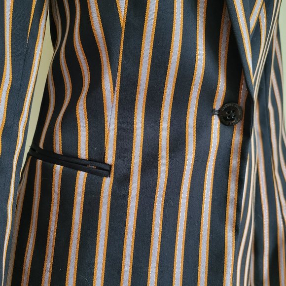 Scotch and Soda tailored blazer, size XS navy, silver and gold stripes. NWOT - Picture 2 of 10
